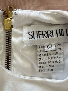 Sherri Hill White Dress with Gold Zipper Accents